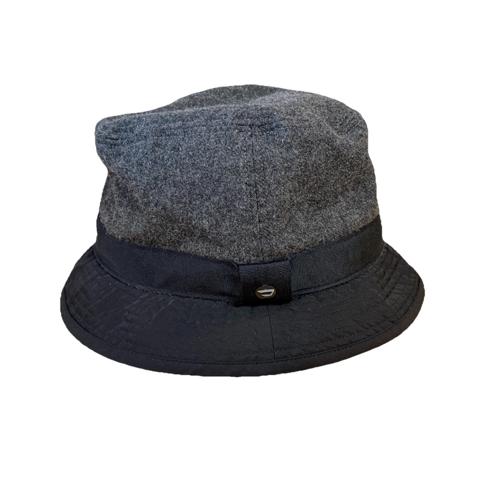 Vintage DIESEL wool fedora Bucket hat Gray With Black Trim Unisex Women's